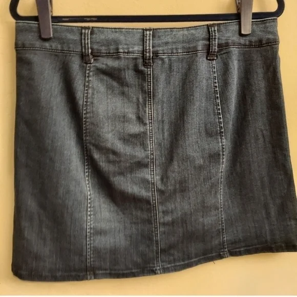 CELEBRITY PINK Dark Wash Mini Button Down Denim Skirt - Picture 7 of 11